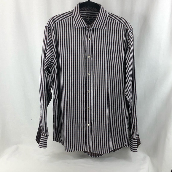 Bugatchi nice striped button up collared shirt - Picture 1 of 8
